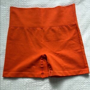 TNA Orange Bike Shorts with Elastic Waistband